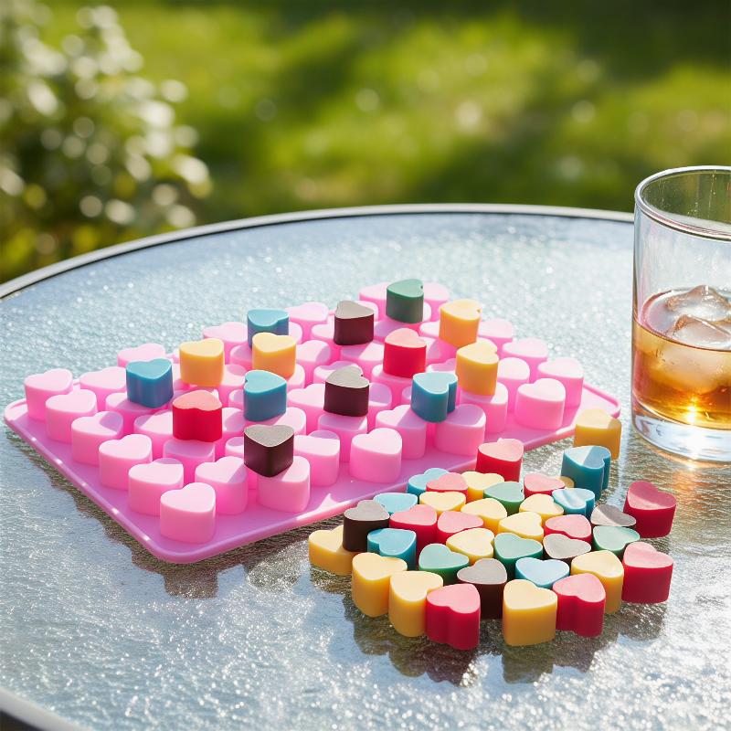 Soap Making Name - แม่พิมพ์เค้กซิลิโคนรูปหัวใจ 55 ช่อง ปลอดสาร BPA ใช้ซ้ำได้