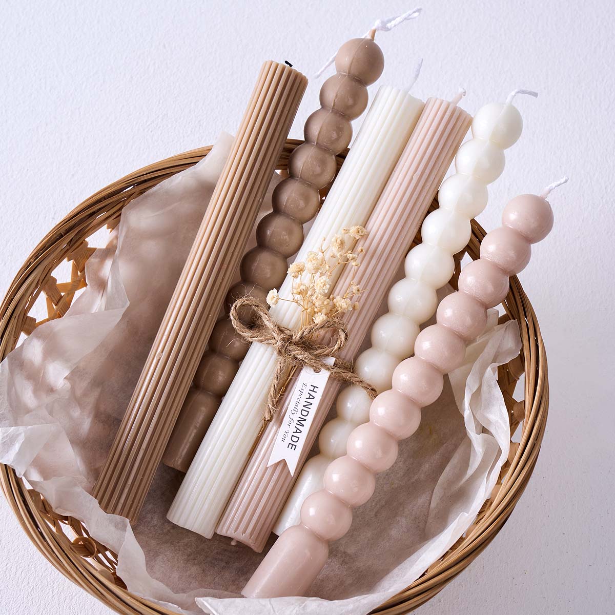 Soap Making In Home - แม่พิมพ์ซิลิโคนสำหรับเทียนทรงแท่งลายเส้นยาว 3 มิติ พร้อมลวดลายลูกปัดฟองอากาศ สำหรับตกแต่งบ้าน โต๊ะ