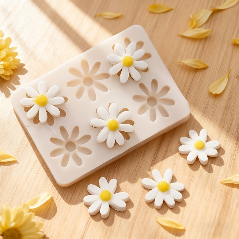 Soap Making Name - แม่พิมพ์ซิลิโคน 3 มิติ ลายดอกเดซี่และดอกทานตะวัน 1 ชิ้น
