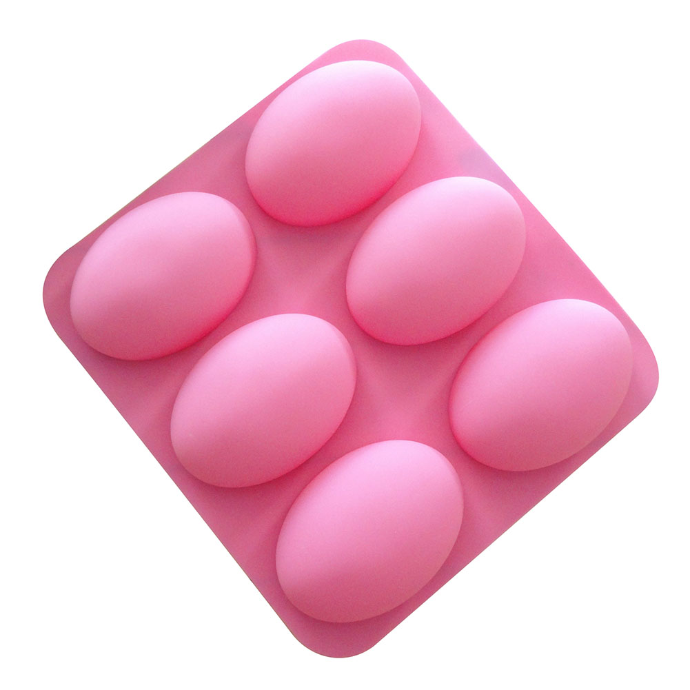 Soap Making Line - 6 ฟันผุมัลติฟังก์ชั่นรูปไข่ซิลิโคนสบู่แม่พิมพ์สําหรับเค้ก Baking PAN DIY สบู่อุปกรณ์ง่าย
