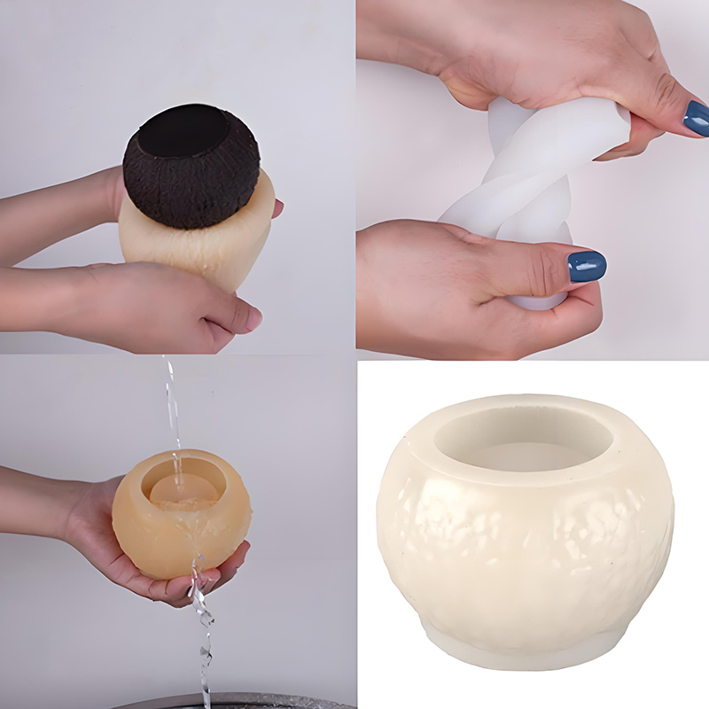 Soap Making Name - แม่พิมพ์ซิลิโคนรูปมะพร้าว 3 มิติ สำหรับทำเทียนหอม แม่พิมพ์ปูนปลาสเตอร์ แม่พิมพ์สบู่