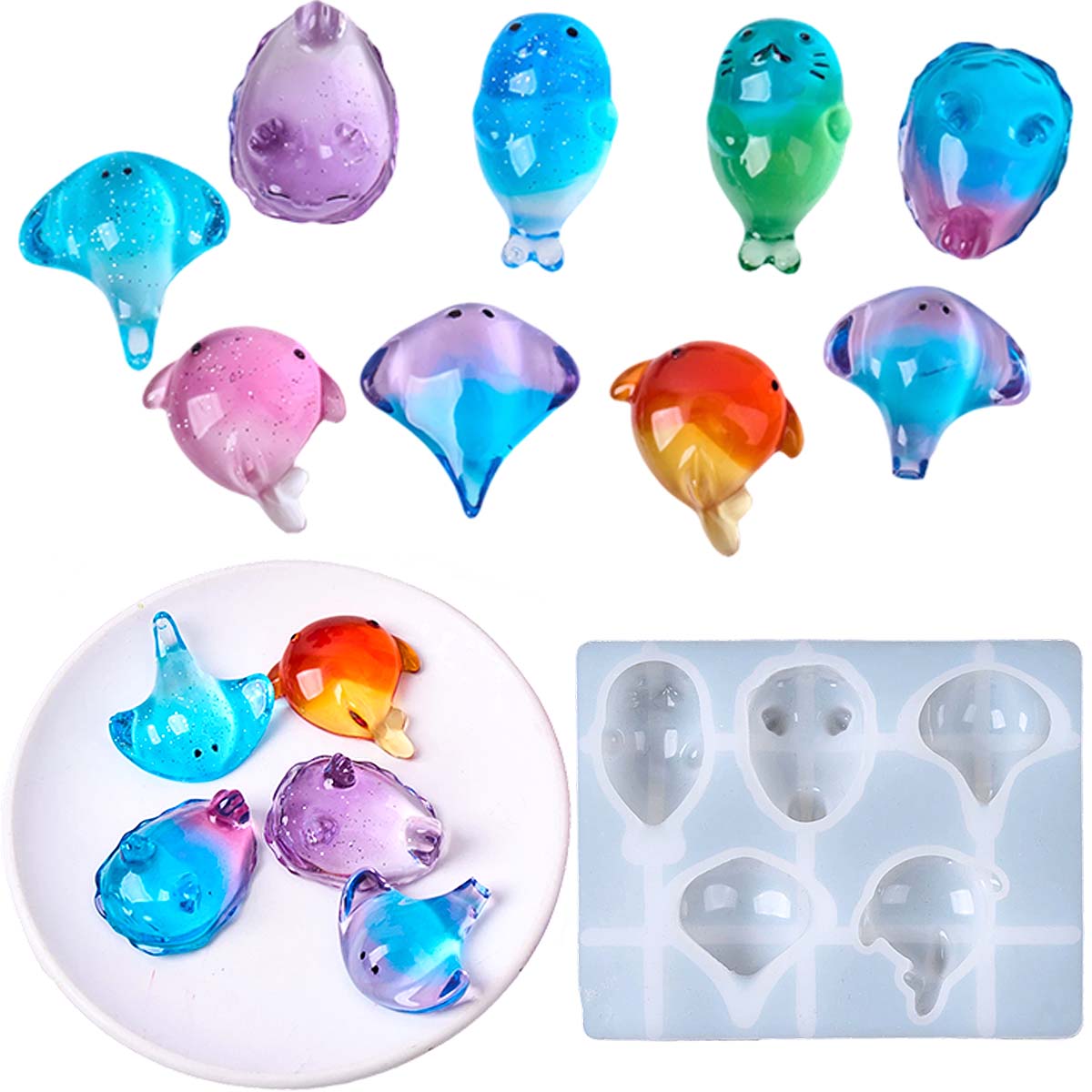 Soap Making Name - แม่พิมพ์ซิลิโคนรูปปลากระเบน 3 มิติ สไตล์น่ารัก สำหรับทำพวงกุญแจ จี้กระเป๋า