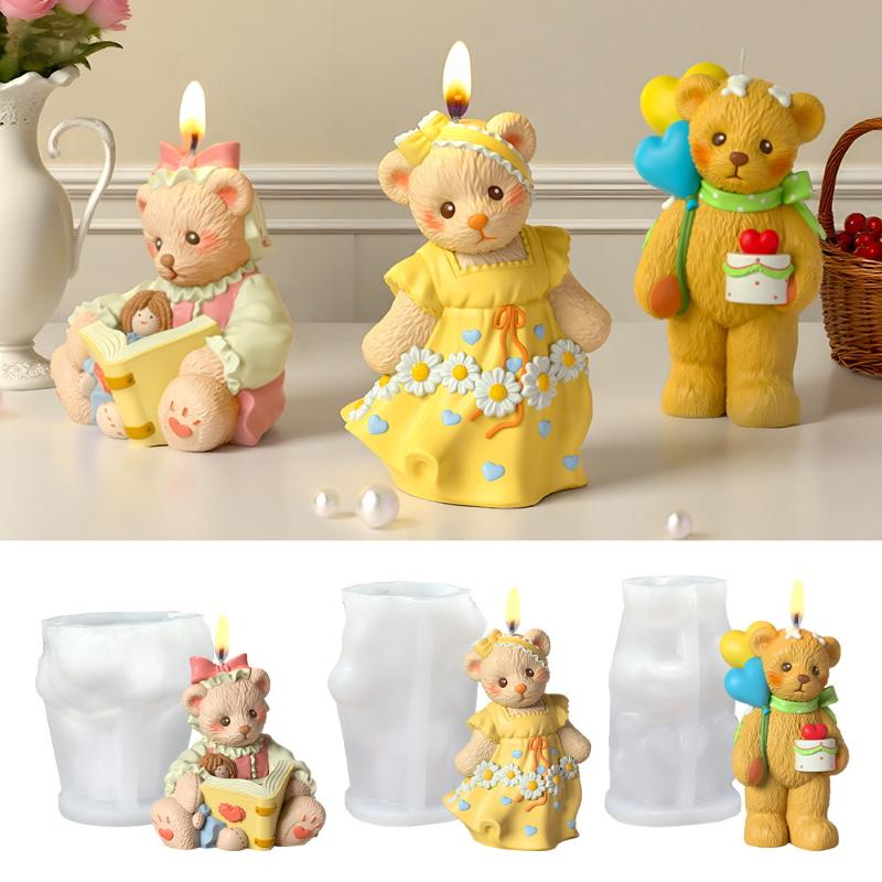 Soap Making Art - แม่พิมพ์เรซิ่นรูปหมี 3 มิติ น่ารัก สำหรับทำเทียน สบู่