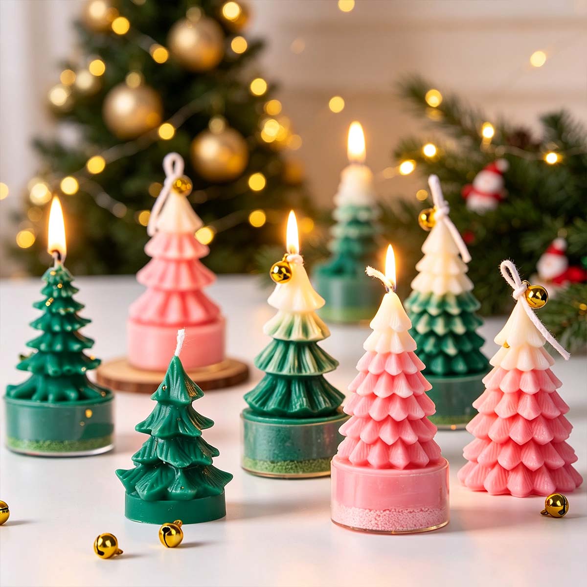 Soap Making Art - แม่พิมพ์ซิลิโคนต้นคริสต์มาส 3 มิติ สำหรับทำเทียน DIY ของตกแต่งคริสต์มาส