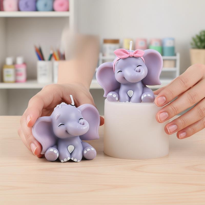 แม่พิมพ์เทียนซิลิโคนรูปช้าง 3  - Soap Making Utensils บทวิจารณ์และราคา