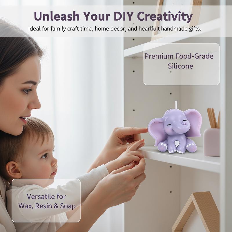 แม่พิมพ์เทียนซิลิโคนรูปช้าง 3  - Soap Making Utensils บทวิจารณ์และราคา