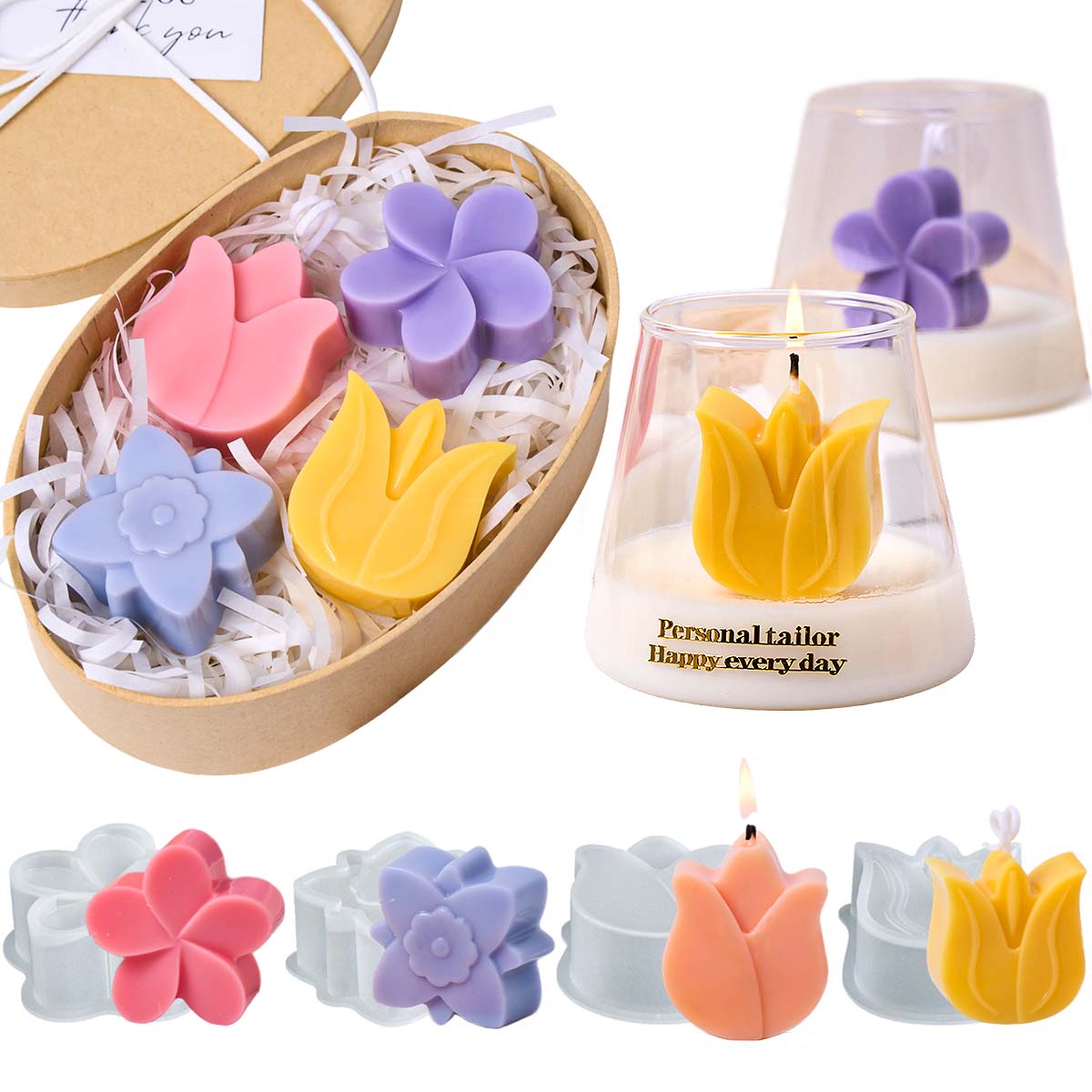 แม่พิมพ์เทียนซิลิโคนรูปดอกไม้  - Soap Making In Home บทวิจารณ์และราคา