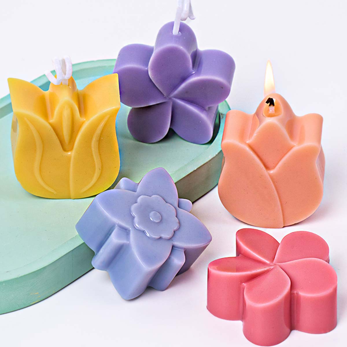 แม่พิมพ์เทียนซิลิโคนรูปดอกไม้  - Soap Making In Home บทวิจารณ์และราคา