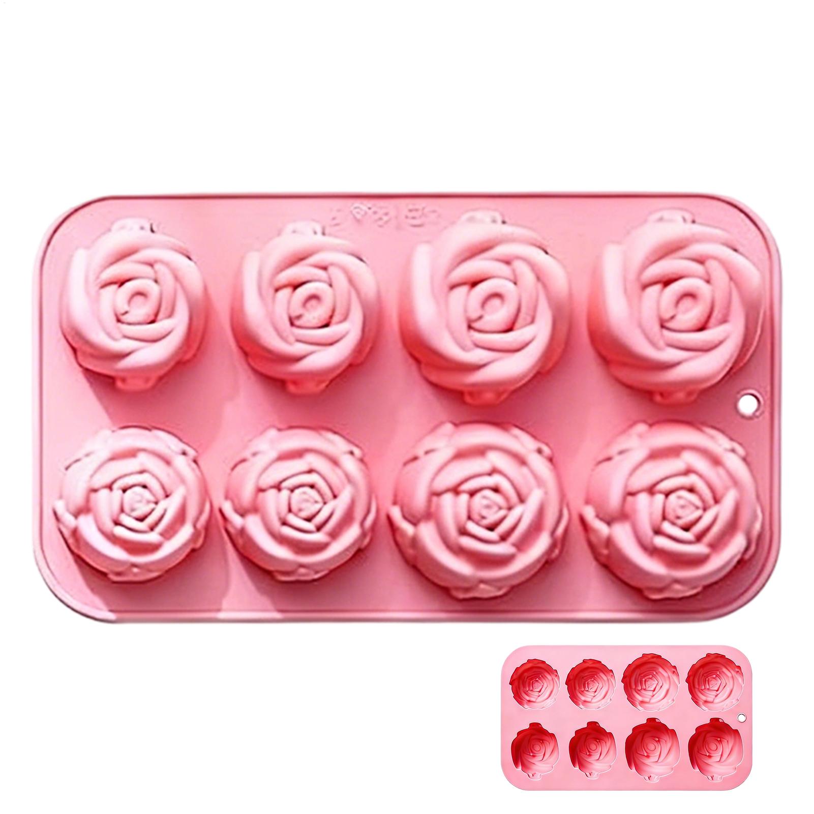 แม่พิมพ์ซิลิโคนรูปดอกกุหลาบ 8  - Soap Making In Home บทวิจารณ์และราคา