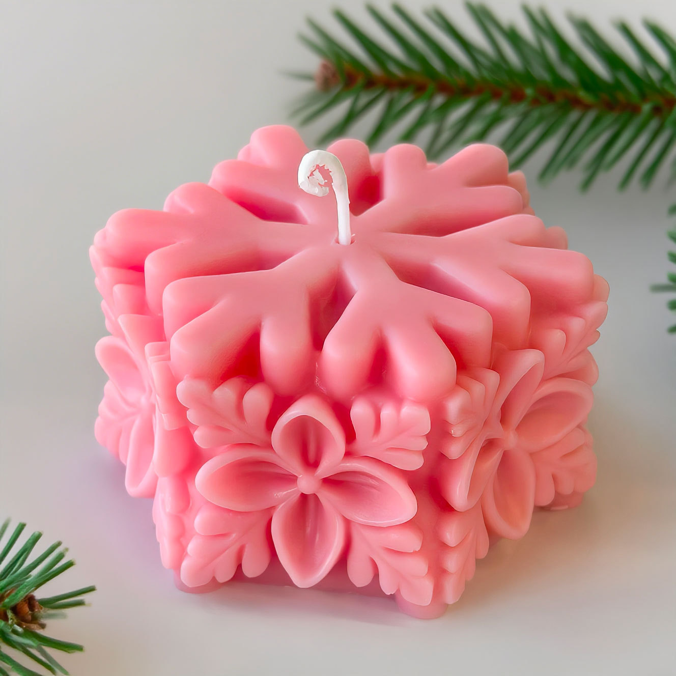 คริสต์มาสเกล็ดหิมะเสาเทียนแม่พ - Soap Making Name บทวิจารณ์และราคา