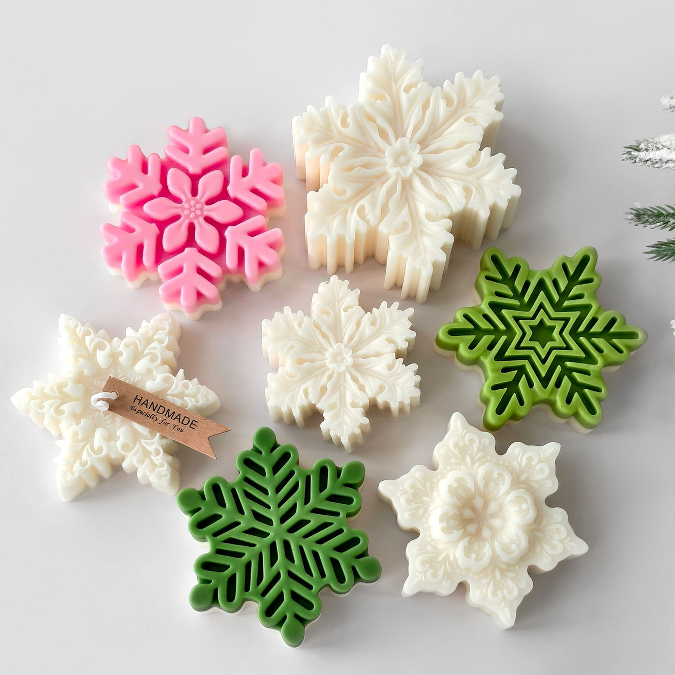 คริสต์มาสเกล็ดหิมะเสาเทียนแม่พ - Soap Making Name บทวิจารณ์และราคา