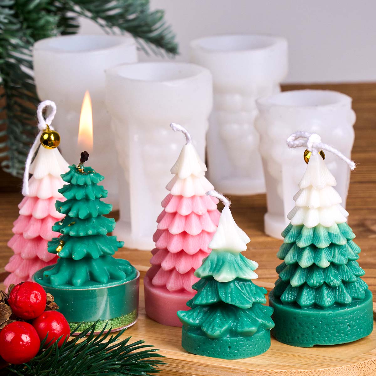 แม่พิมพ์ซิลิโคนต้นคริสต์มาส 3  - Soap Making Art บทวิจารณ์และราคา
